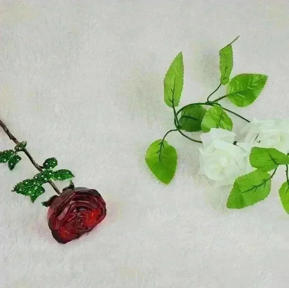 Crystal Red Rose Flower Figurines Craft Bi… - Picture 11 of 15